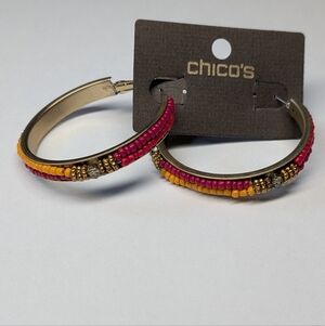 Chico's Beaded Hoop Earrings